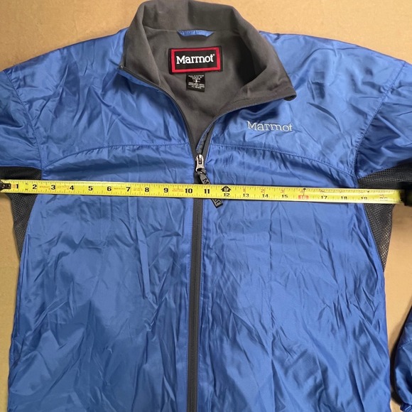 Marmot Blue Lightweight Full Zip Jacket Lined Small Pit Vents Outdoor Hiking - Picture 4 of 14